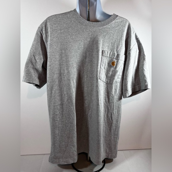 Carhartt T-Shirt Men's Medium Short Sleeve Pocket Logo Original Fit Gray - Picture 1 of 9
